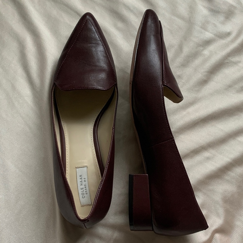 Cole Haan Dellora Skimmer Flats | Size 7 Burgundy Pointed Toe Loafers